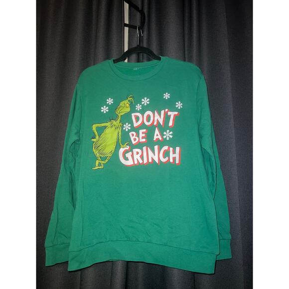 Ugly Christmas Sweater Xmas Sweatshirt Crewneck Size Large Grinch - Picture 1 of 2